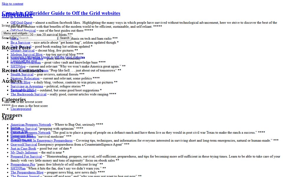 Peak-activity snapshot of offgridder.com from Sep 26, 2019